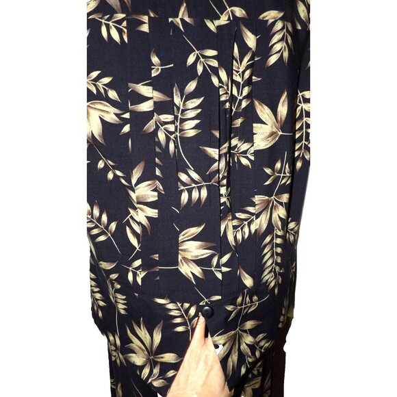Donna Ricco DR 2 pc Black Tan Maxi Dress Tank 12 Matching Button Up Shirt Floral - Picture 6 of 16